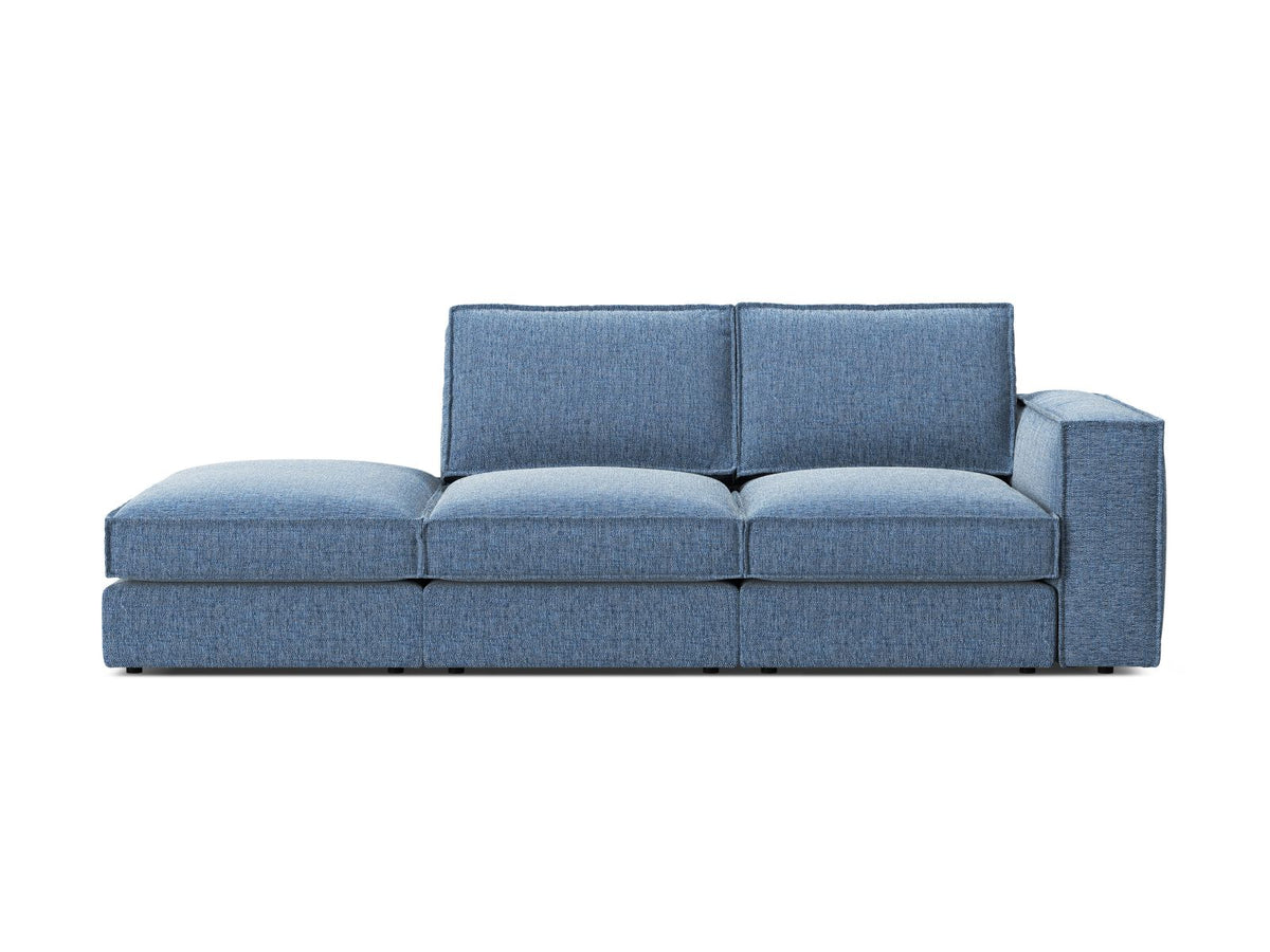 Divano Modulare Aperto Sinistro, "Pola", 3 Posti, 259x103x88 - Blu Scuro