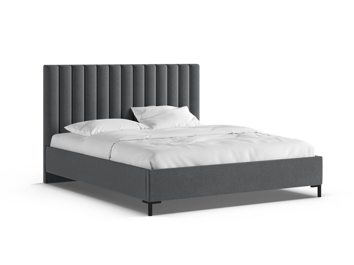 Letto Contenitore con Testata Allison - Grigio 140x200