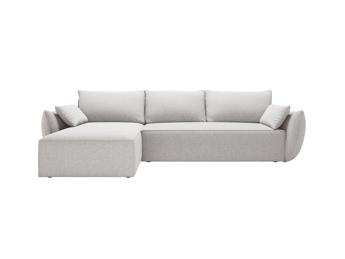 Divano Angolare Sinistro Letto con Contenitore, "Kaelle", 4 Posti, 252x165x87 - Grigio