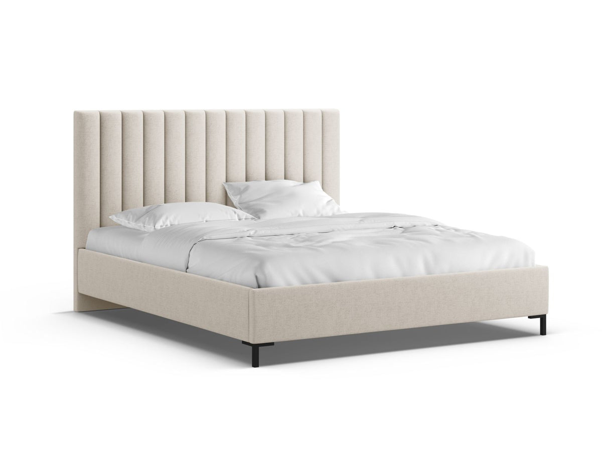 Letto Contenitore con Testata Allison - Beige Chiaro 140x200