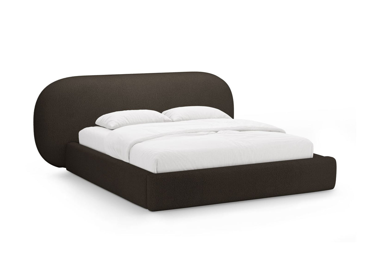 Letto Contenitore con Testata Ovalo - Marrone 180x200