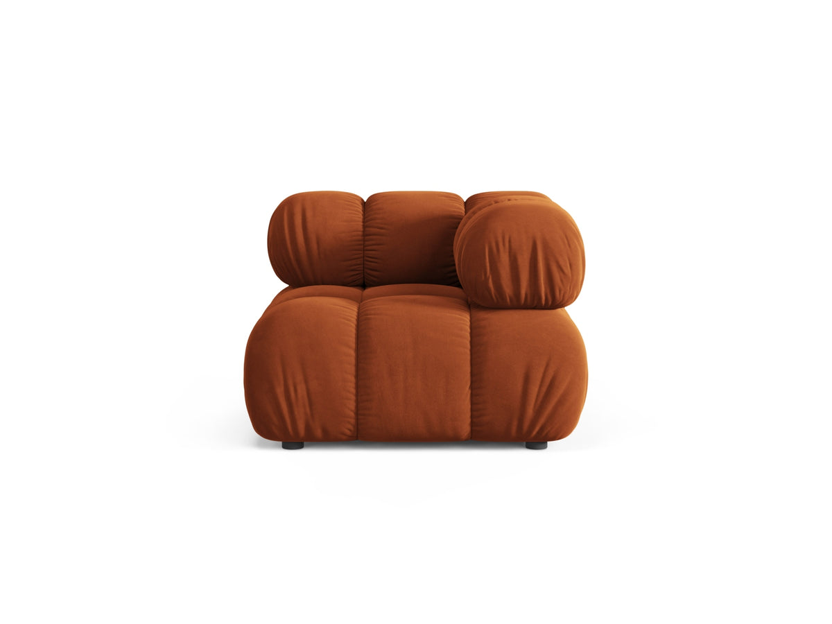 Modulo Angolare in Velluto, "Bellis", 1 Posto, 94x94x70 - Terracotta