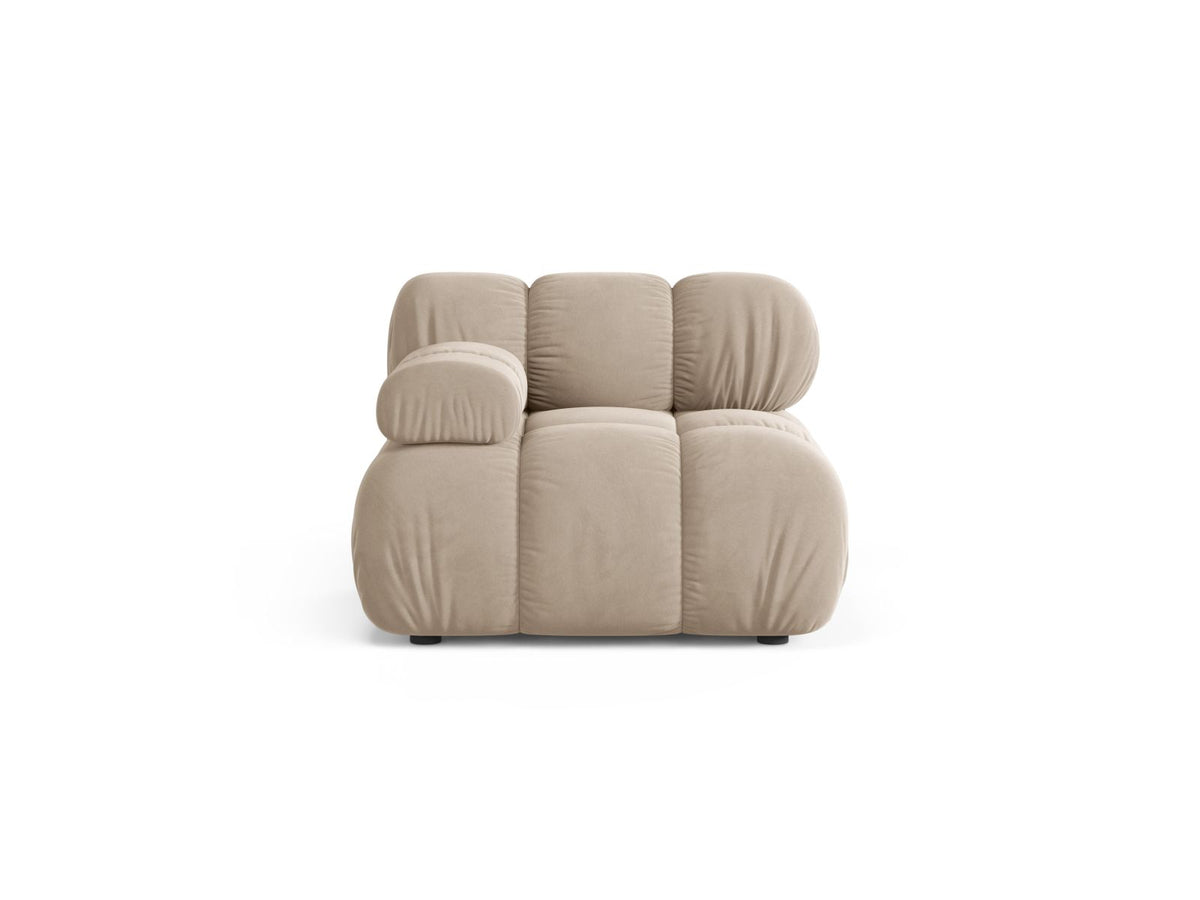 Modulo Sinistro in Velluto, "Bellis", 1 Posto, 94x94x70 - Beige