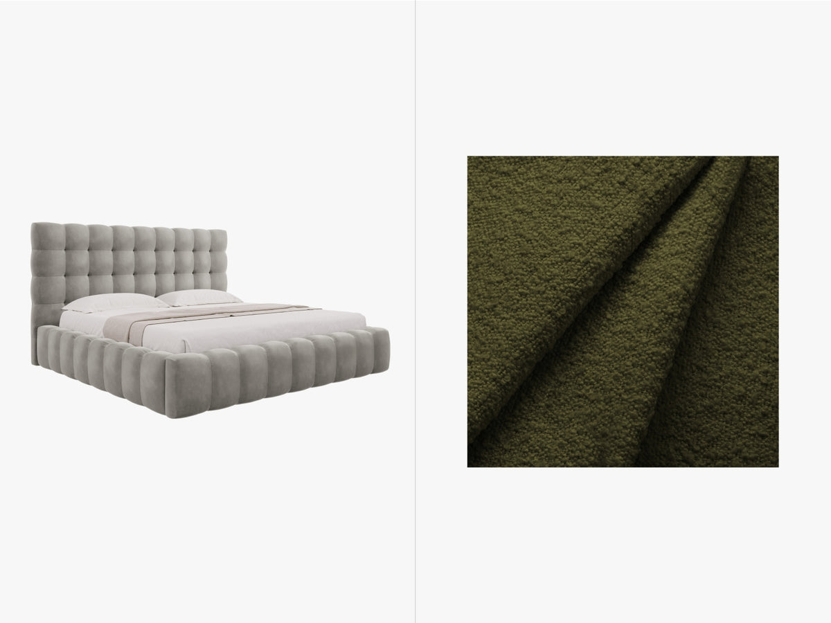 Letto Contenitore con Testata Mamaia - Verde Oliva Scuro 180x200