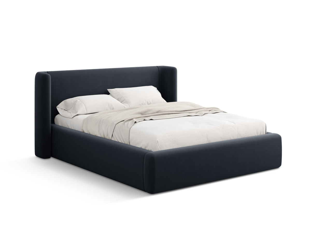 Letto Contenitore con Testata Jolene - Blu Scuro 160x200
