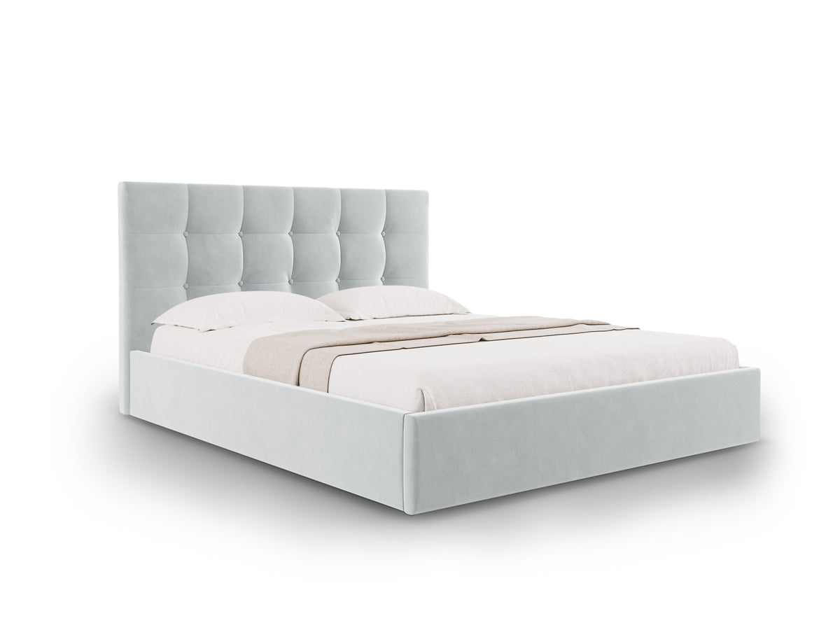 Letto Contenitore con Testata Phaedra - Grigio Chiaro 160x200