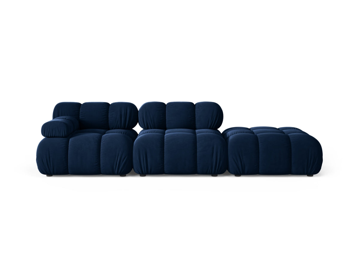 Divano Modulare Destro in Velluto, "Bellis", 4 Posti, 282x94x70 - Blu Royal