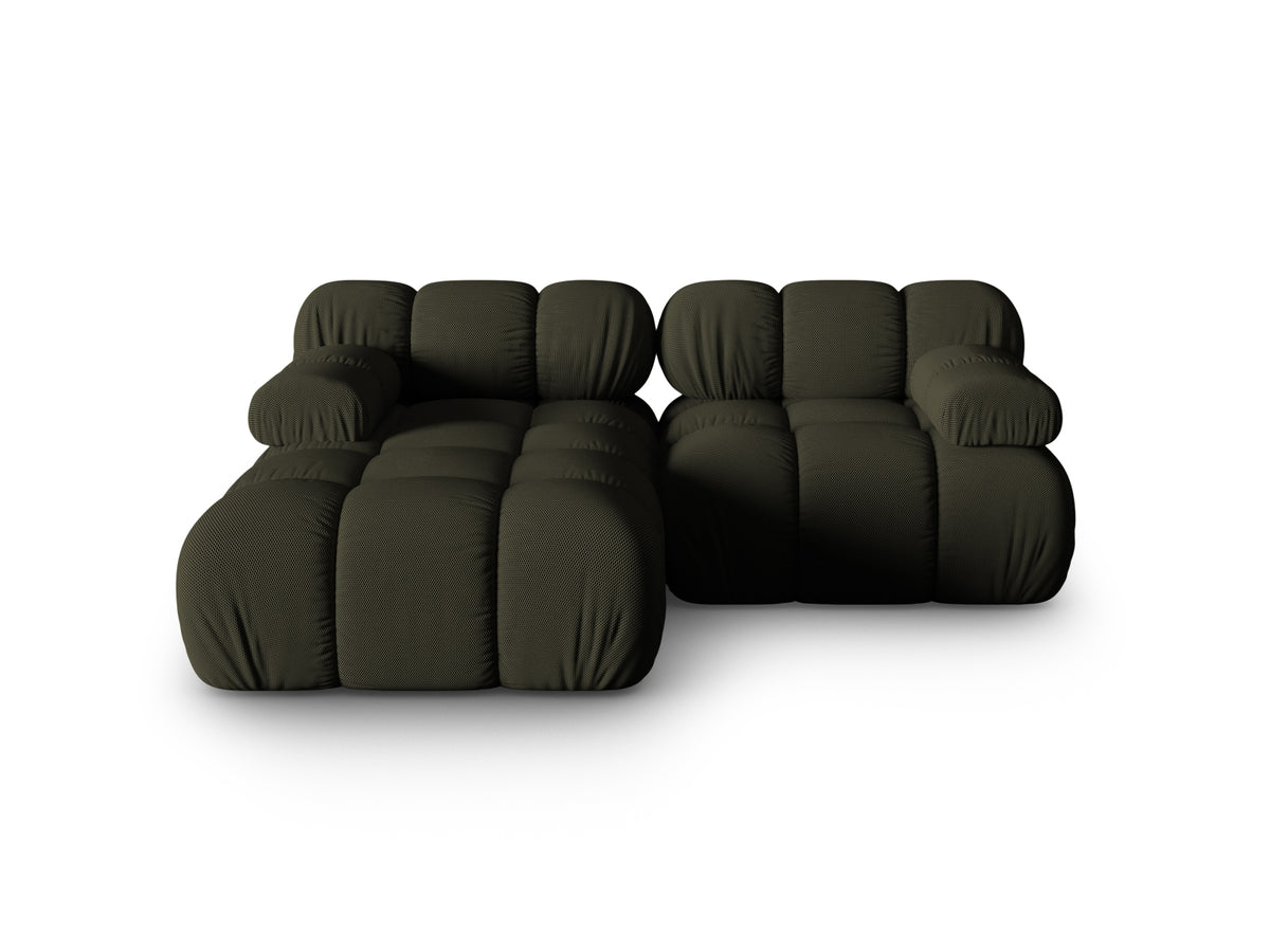 Divano Angolare Modulare Sinistro, "Bellis", 3 Posti, 188x155x70 - Verde Amazon