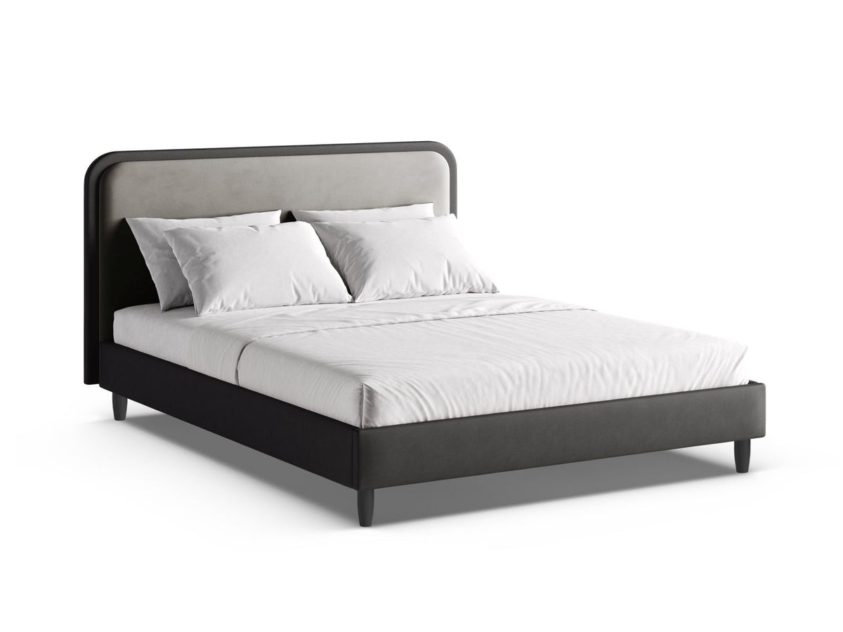 Letto con Testata Aveline - Grigio Scuro, Grigio Scuro 180x200