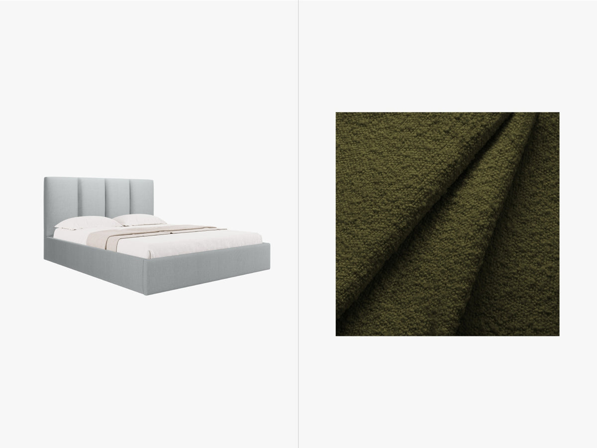 Letto Contenitore con Testata Pyla - Verde Oliva Scuro 180x200