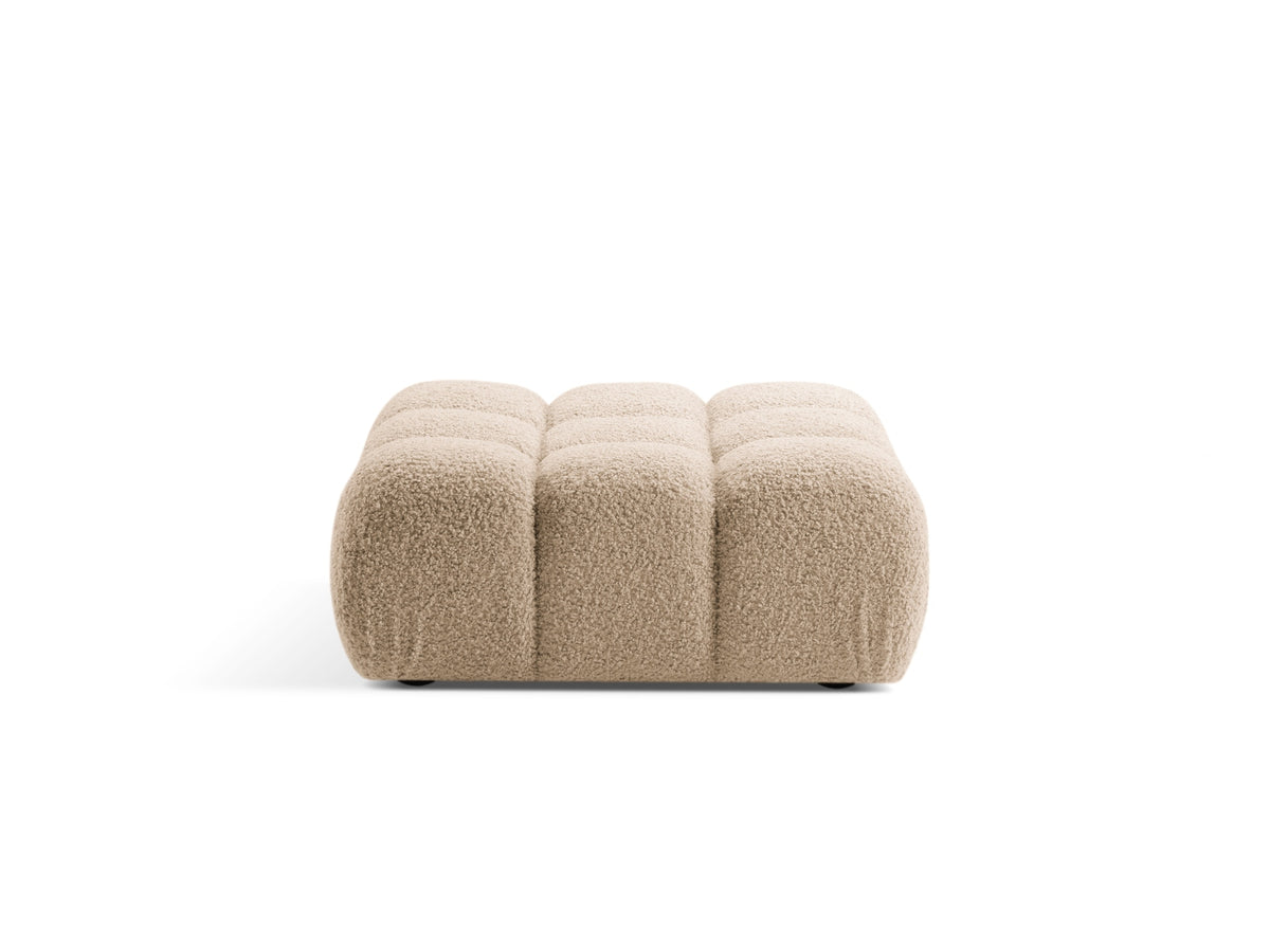 Pouf in Bouclé, "Bellis", 1 Posto, 94x94x43 - Sabbia