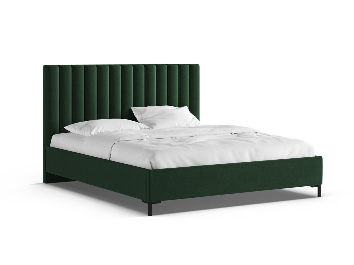 Letto Contenitore con Testata Allison - Verde Bottiglia 180x200