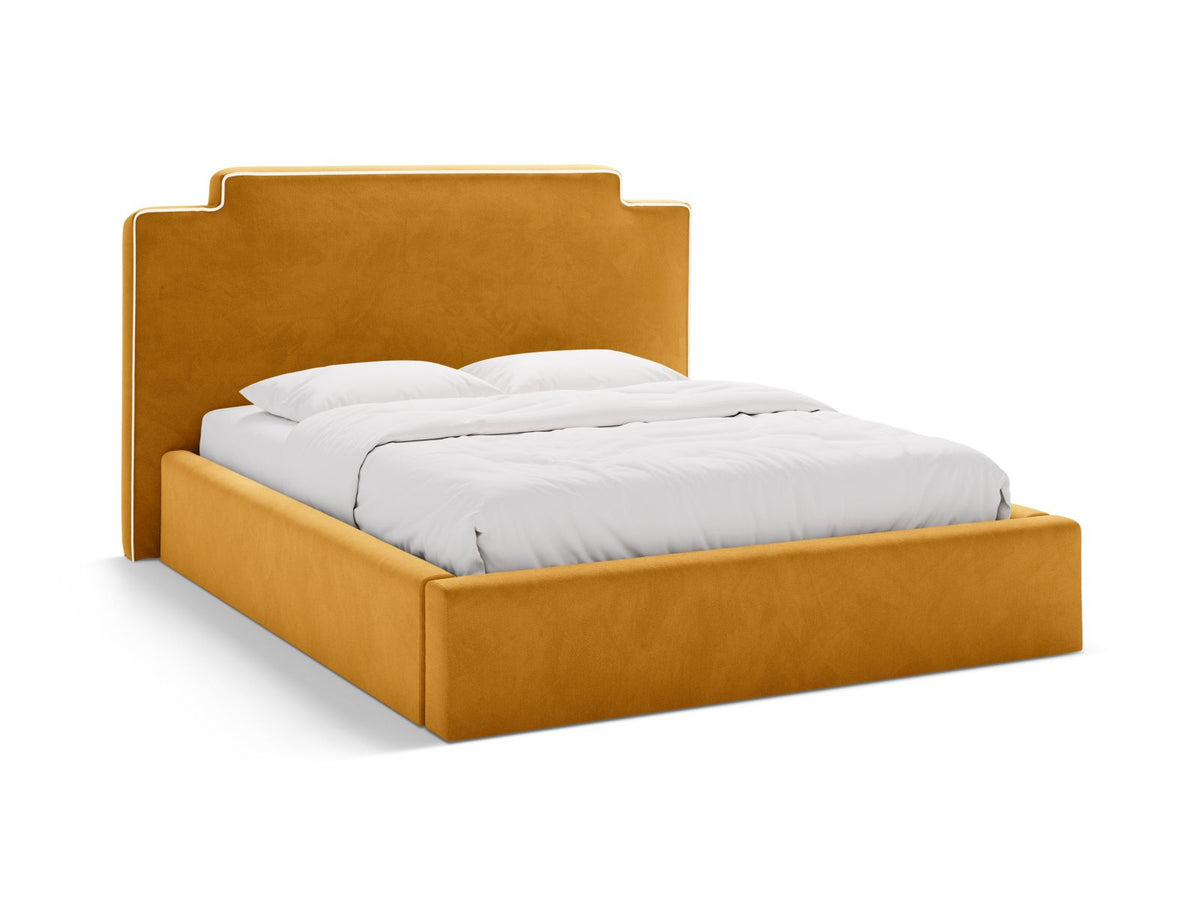 Letto Contenitore con Testata Princess - Avorio, Senape 180x200