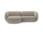 Divano Angolare Modulare Sinistro, "Kate", 2 Posti, 255x176x76 - Beige Melange