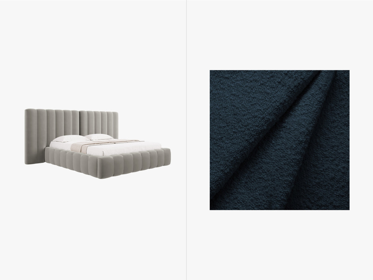 Letto Contenitore con Testata Doppia Kelp - Blu Scuro 180x200
