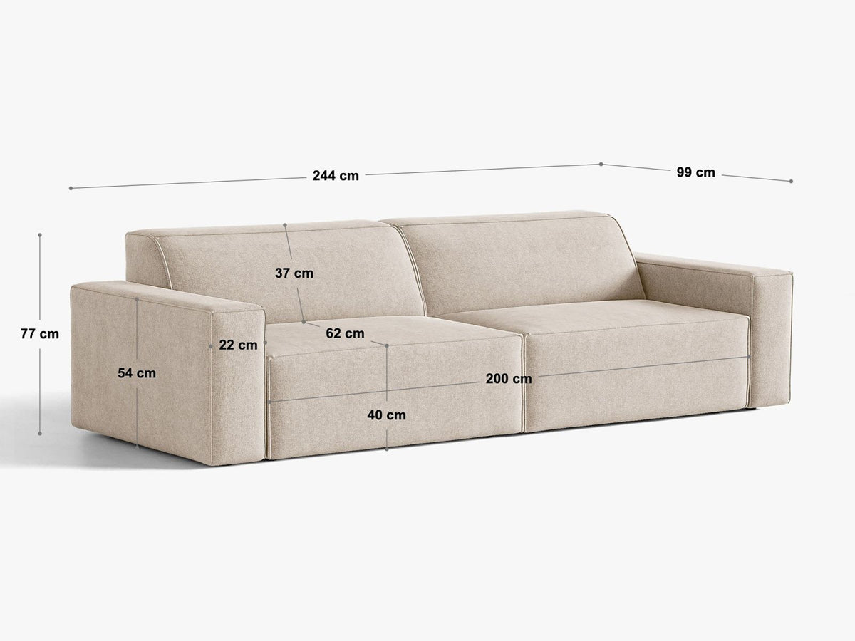 Divano Componibile Jodie, 4 Posti, 99x244x77
