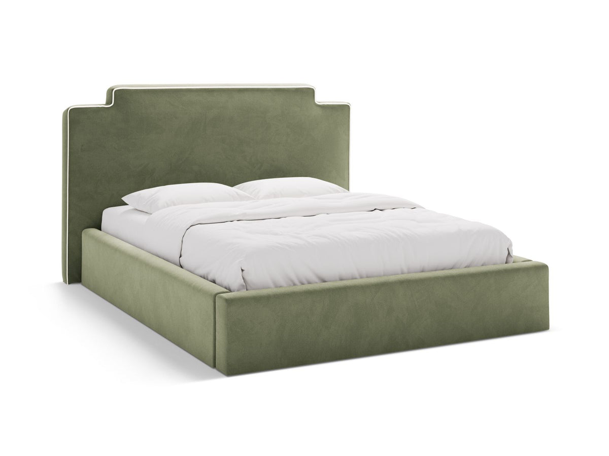 Letto Contenitore con Testata Princess - Avorio, Verde 160x200