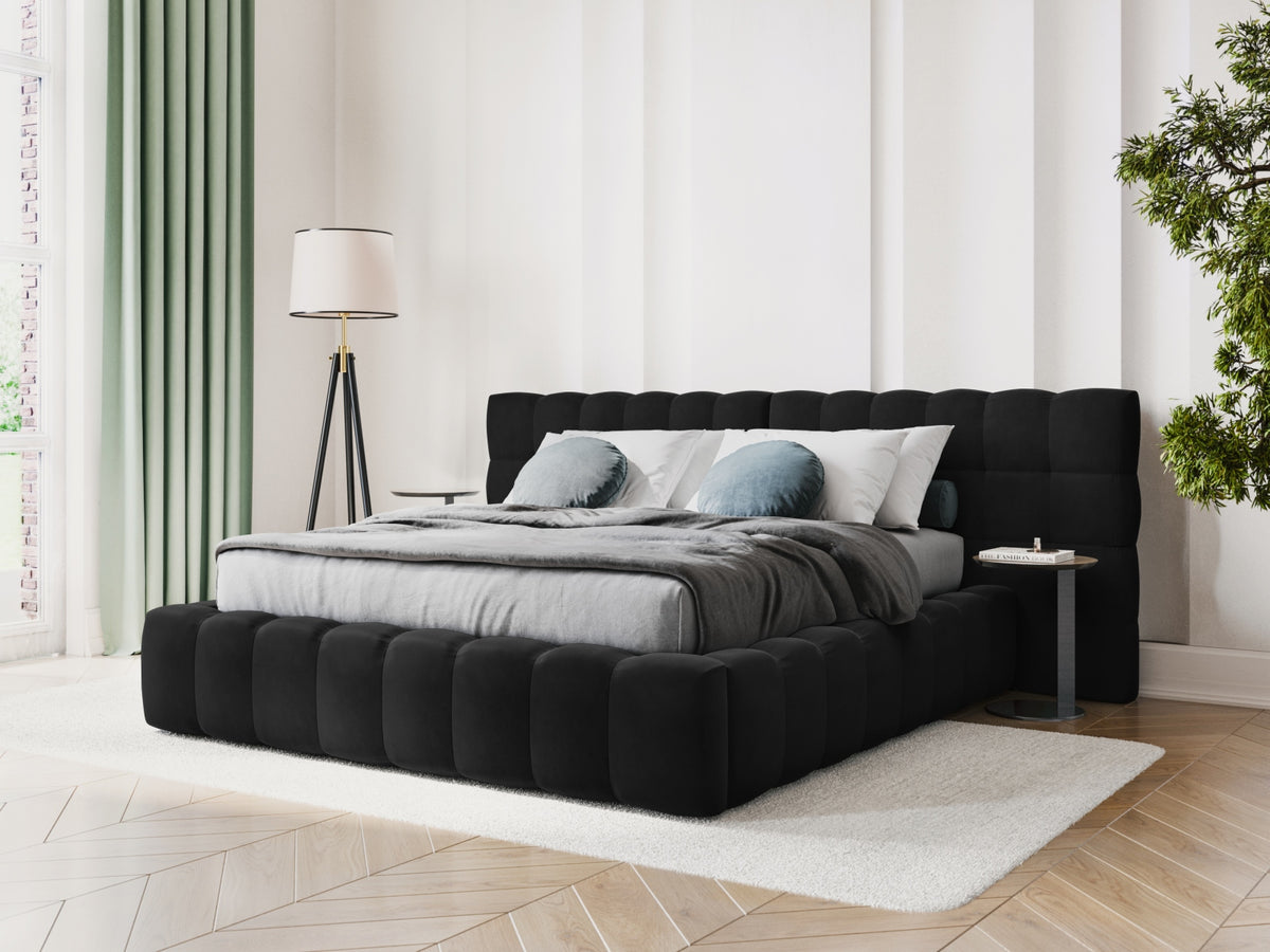 Letto contenitore con testiera doppia, "Mamaia", 230x200x100