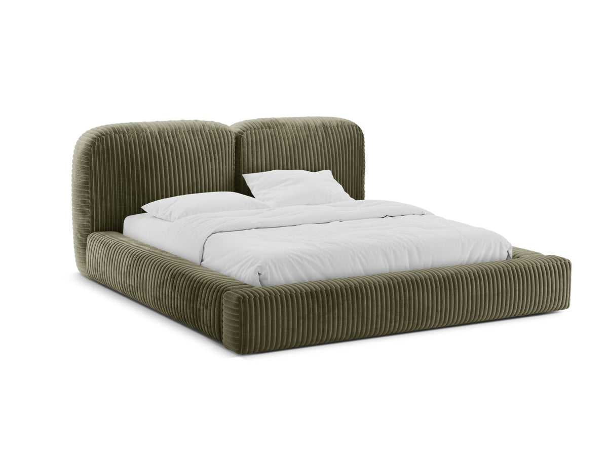 Letto con Contenitore e Testata, "Martina", 246x226x101 - Verde Muschio
