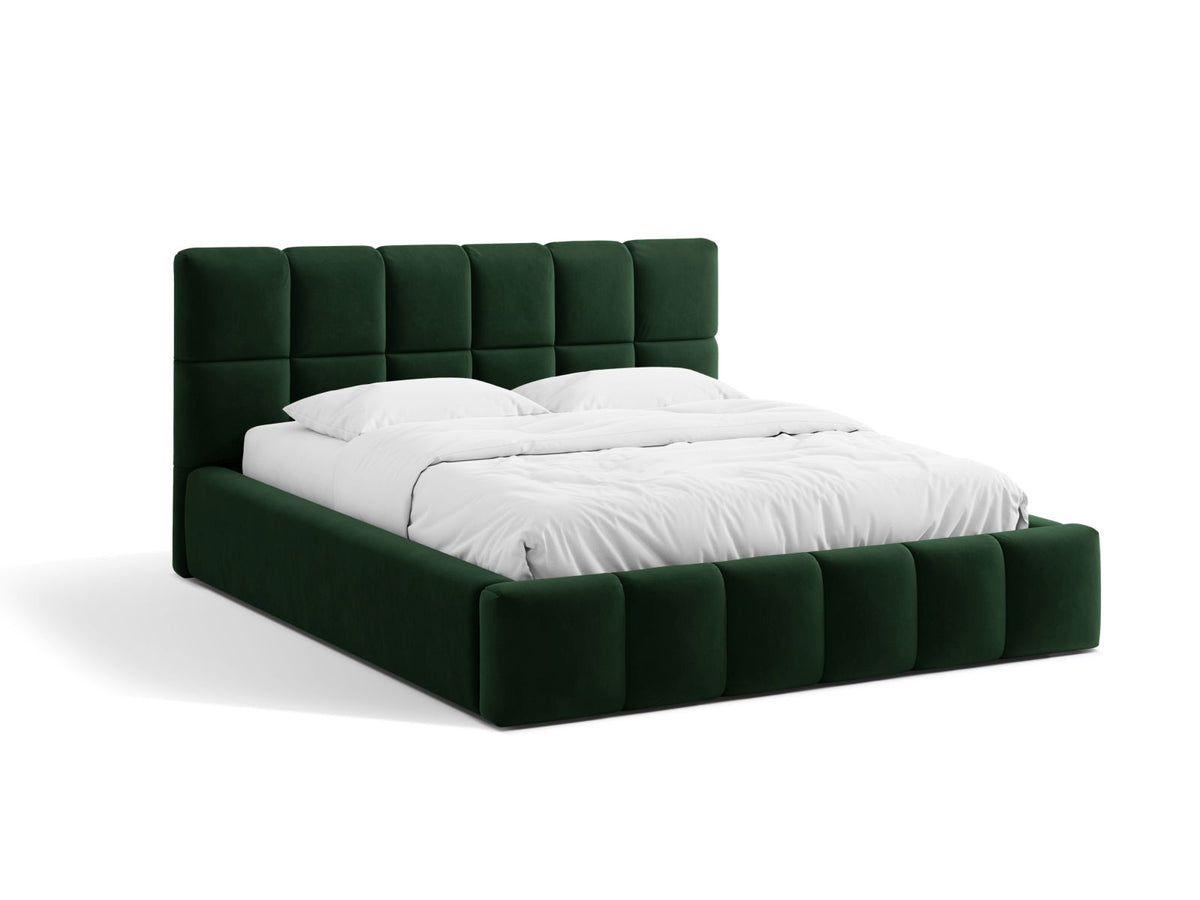 Letto Contenitore con Testata Bellis - Verde Bottiglia 180x200