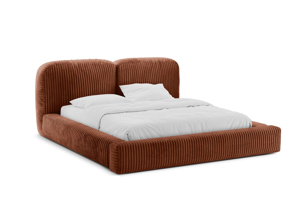 Letto con Contenitore e Testata, "Martina", 246x226x101 - Mattone