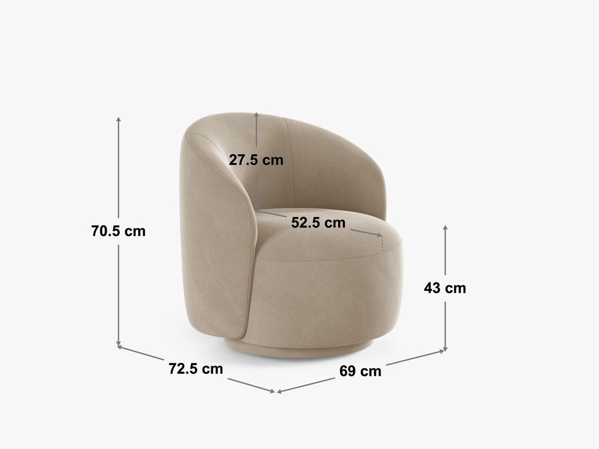 Poltrona Girevole Letizia, 1 Posto, 72.5x69x70.5
