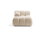 Chaise Longue Sinistra in Bouclé, "Bellis", 1 Posto, 155x94x70 - Beige Chiaro