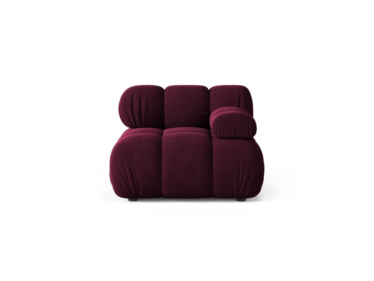 Modulo Destro in Velluto, "Bellis", 1 Posto, 94x94x70 - Borgogna