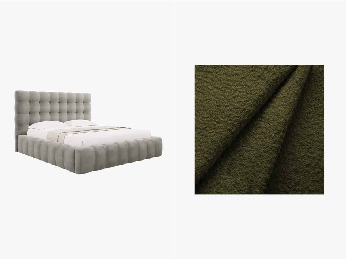 Letto Contenitore con Testata Mamaia - Verde Oliva Scuro 160x200