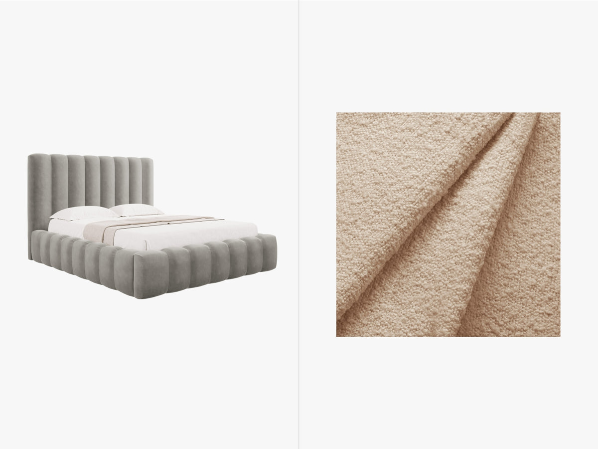 Letto Contenitore con Testata Kelp - Beige 180x200