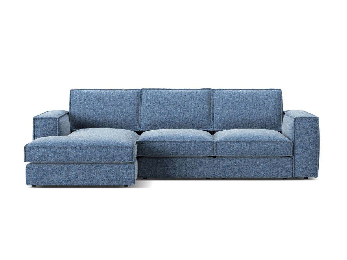 Divano Angolare Modulare Sinistro, "Pola", 3 Posti, 284x158x88 - Blu Scuro