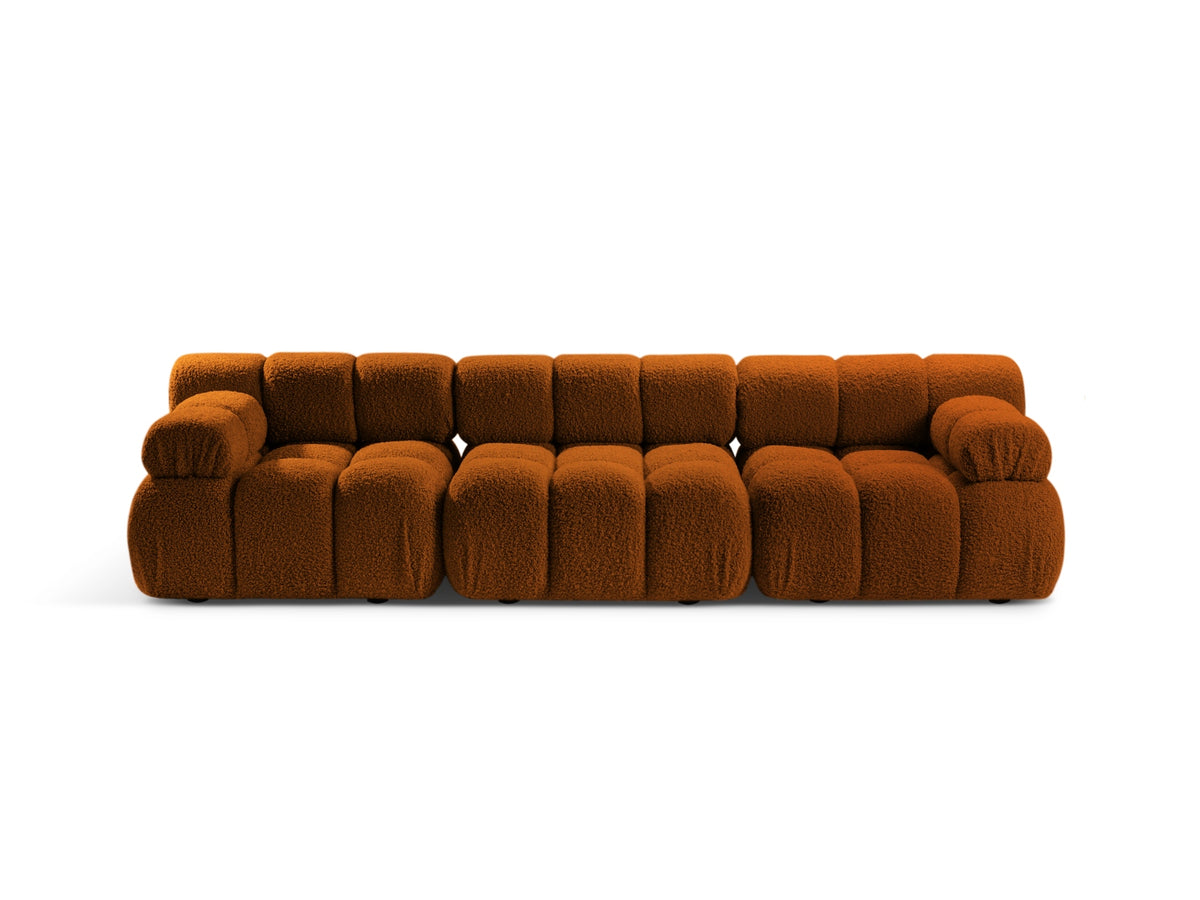 Divano Modulare in Bouclé, "Bellis", 3 Posti, 282x94x70 - Mattone