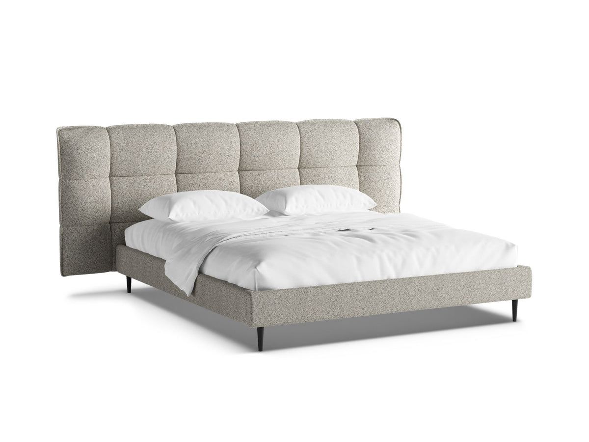 Letto con Contenitore e Testata, "Eric", 220x250x114 - Beige Melange