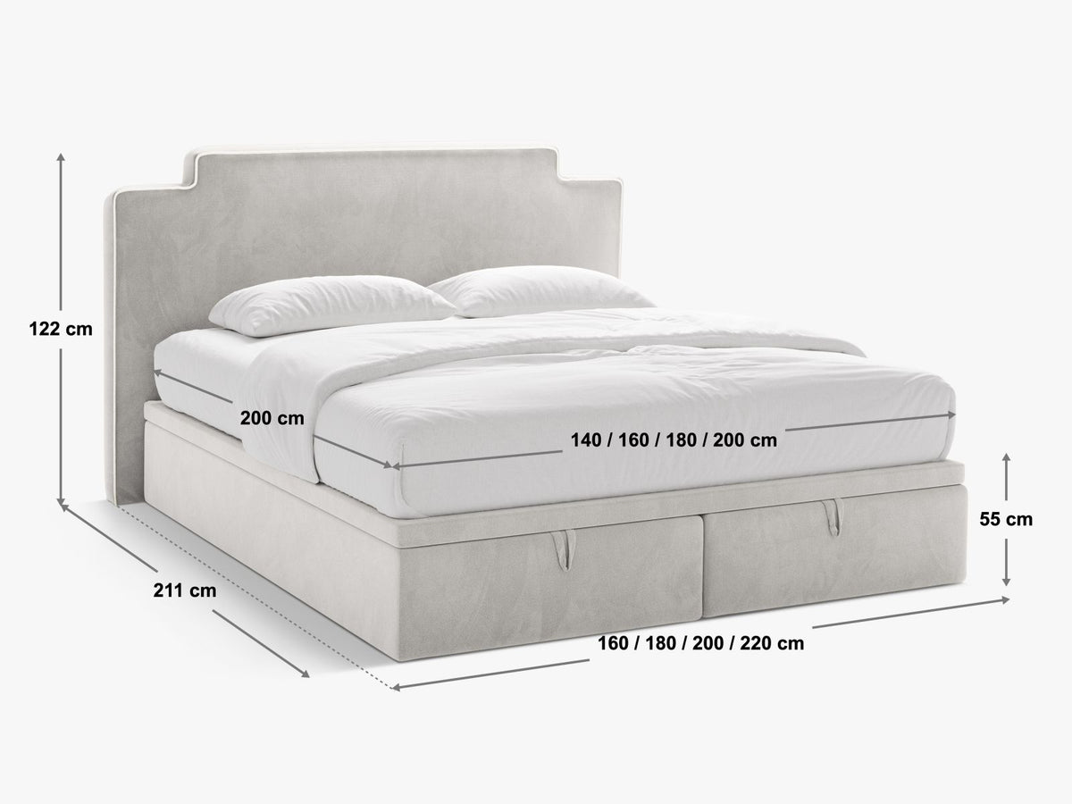 Letto Boxspring con Testata, Materasso e Topper Princess