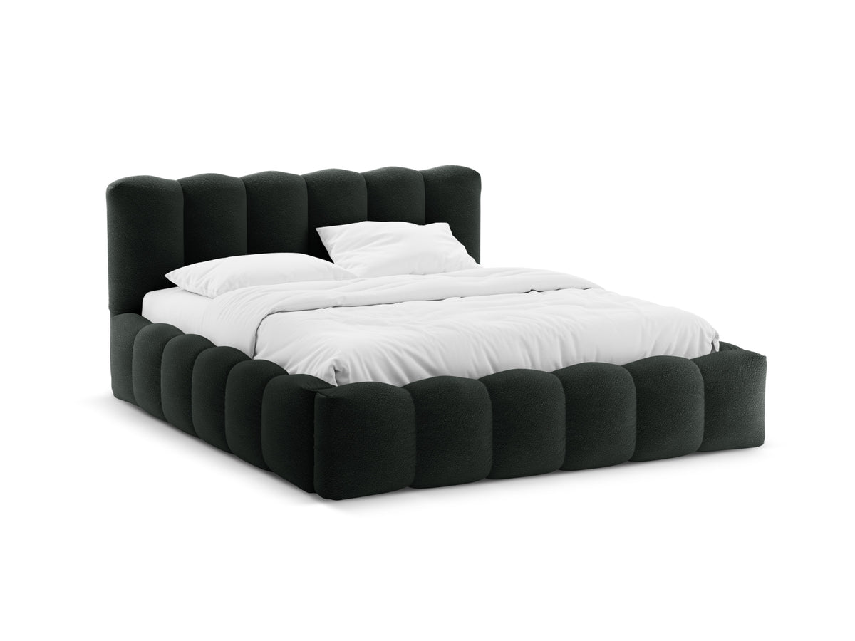 Letto Contenitore con Testata Lupine - Nero 140x200