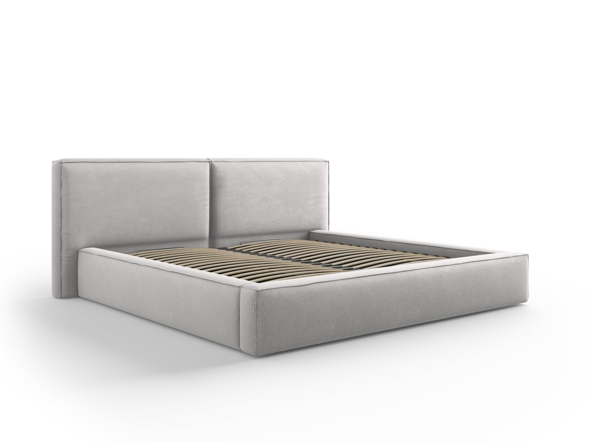 Letto Contenitore con Testata Doppia Jodie - Grigio Chiaro 200x200