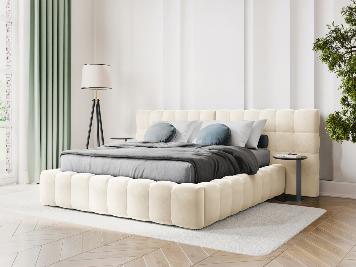 Letto contenitore con testiera doppia, "Mamaia", 230x300x100
