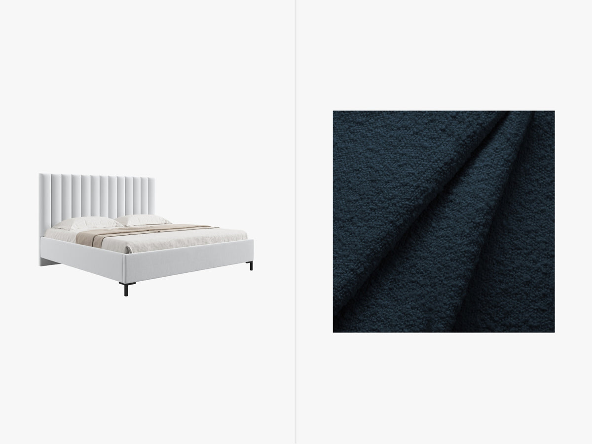 Letto Contenitore con Testata Allison - Blu Scuro 160x200