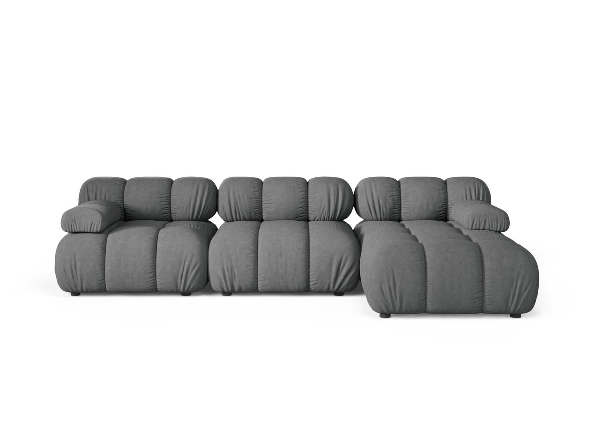 Divano Angolare Modulare Destro, "Bellis", 4 Posti, 282x155x70 - Grigio