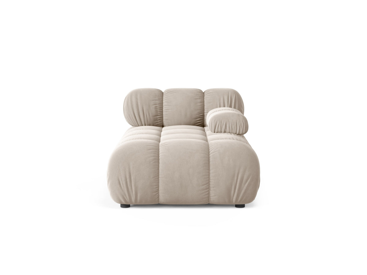 Chaise Longue Destra in Velluto, "Bellis", 1 Posto, 155x94x70 - Beige Scuro