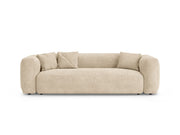 Divano con Funzione Letto in Velluto, "Martina", 3 Posti, 264x106x75 - Beige Chiaro