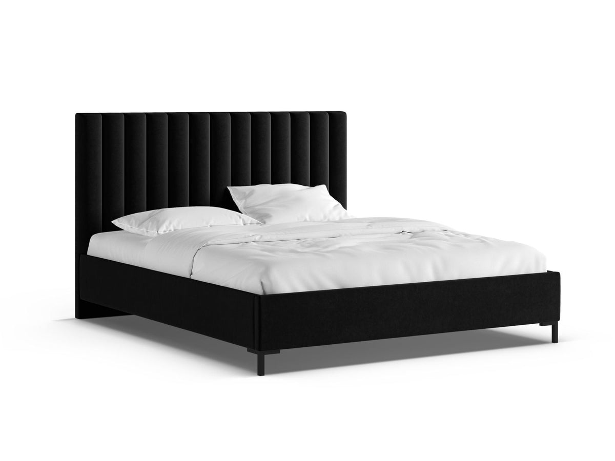 Letto Contenitore con Testata Allison - Nero 160x200