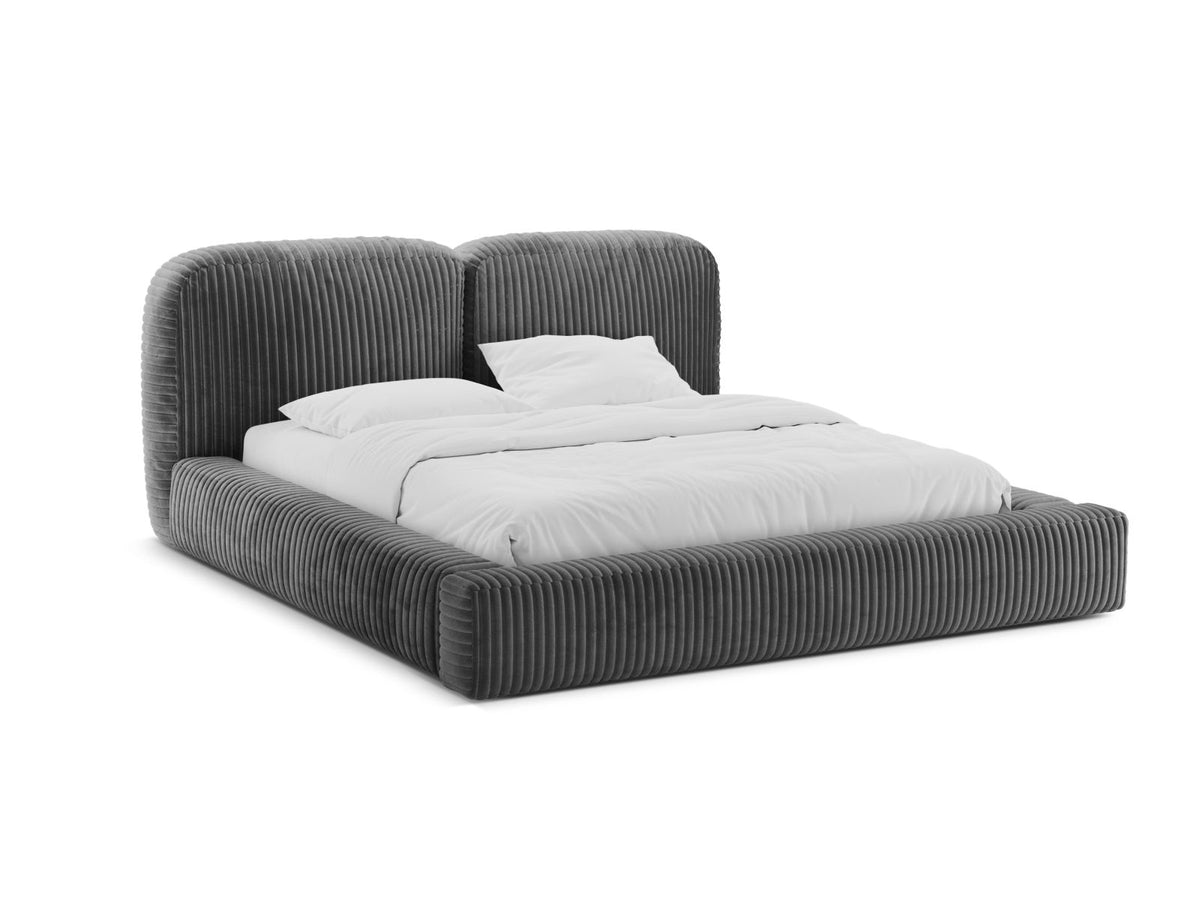 Letto con Contenitore e Testata, "Martina", 246x206x101 - Grigio