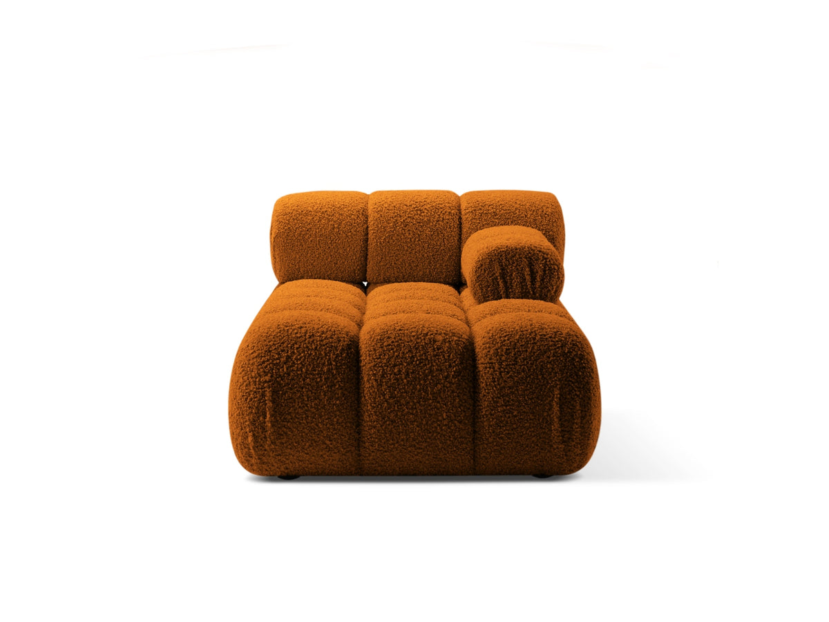 Chaise Longue Destra in Bouclé, "Bellis", 1 Posto, 155x94x70 - Mattone