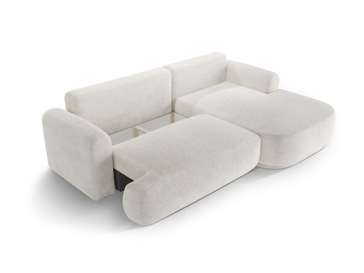 Divano Letto Angolare Componibile con Contenitore Ella, 5 Posti, 174x271x88