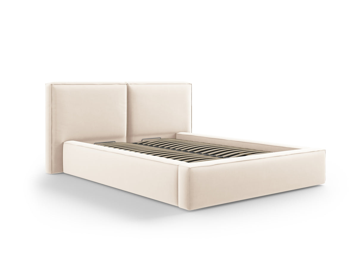 Letto contenitore con testiera doppia, "Jodie", 228x194x97,5
