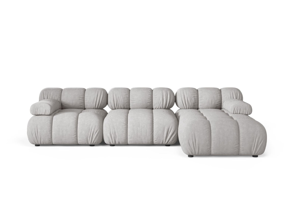Divano Angolare Modulare Destro, "Bellis", 4 Posti, 282x155x70 - Grigio Chiaro