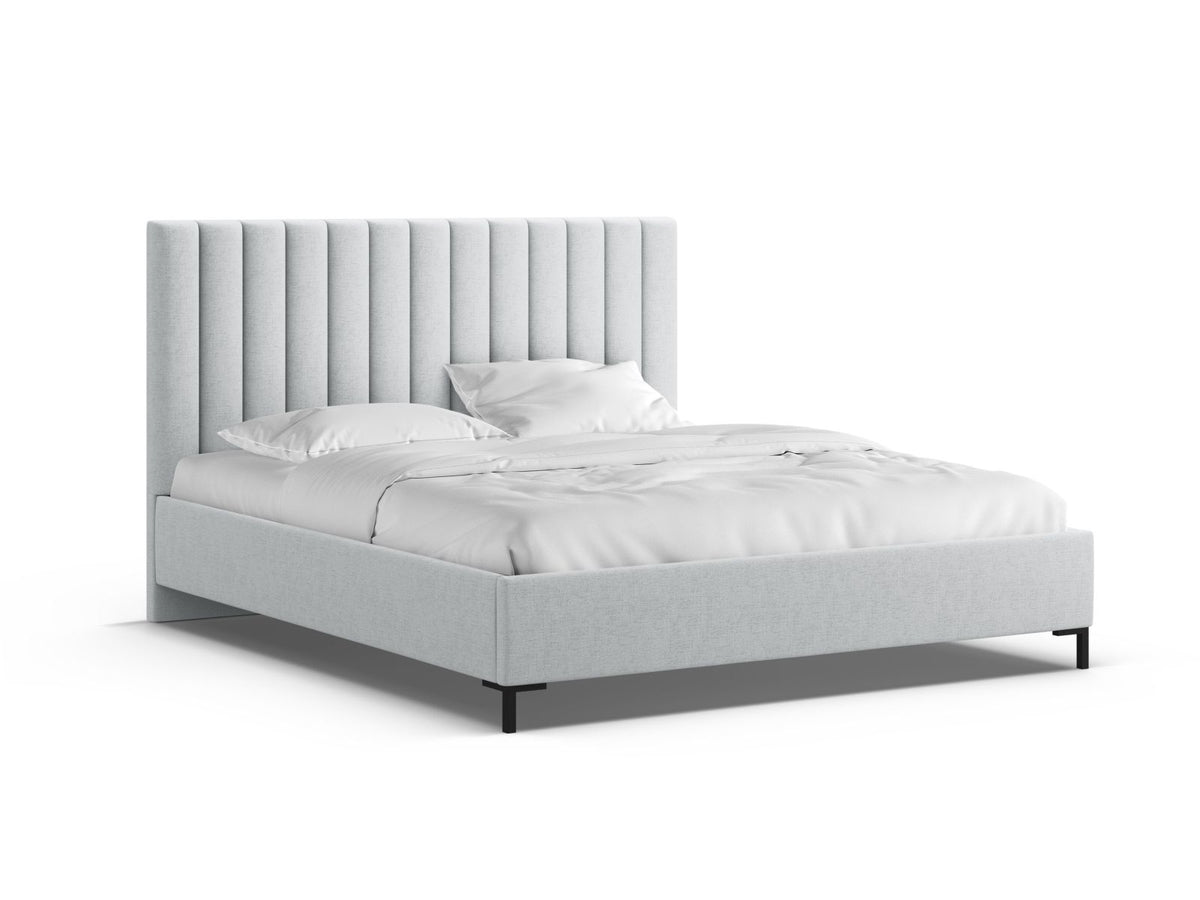 Letto Contenitore con Testata Allison - Grigio Chiaro 180x200