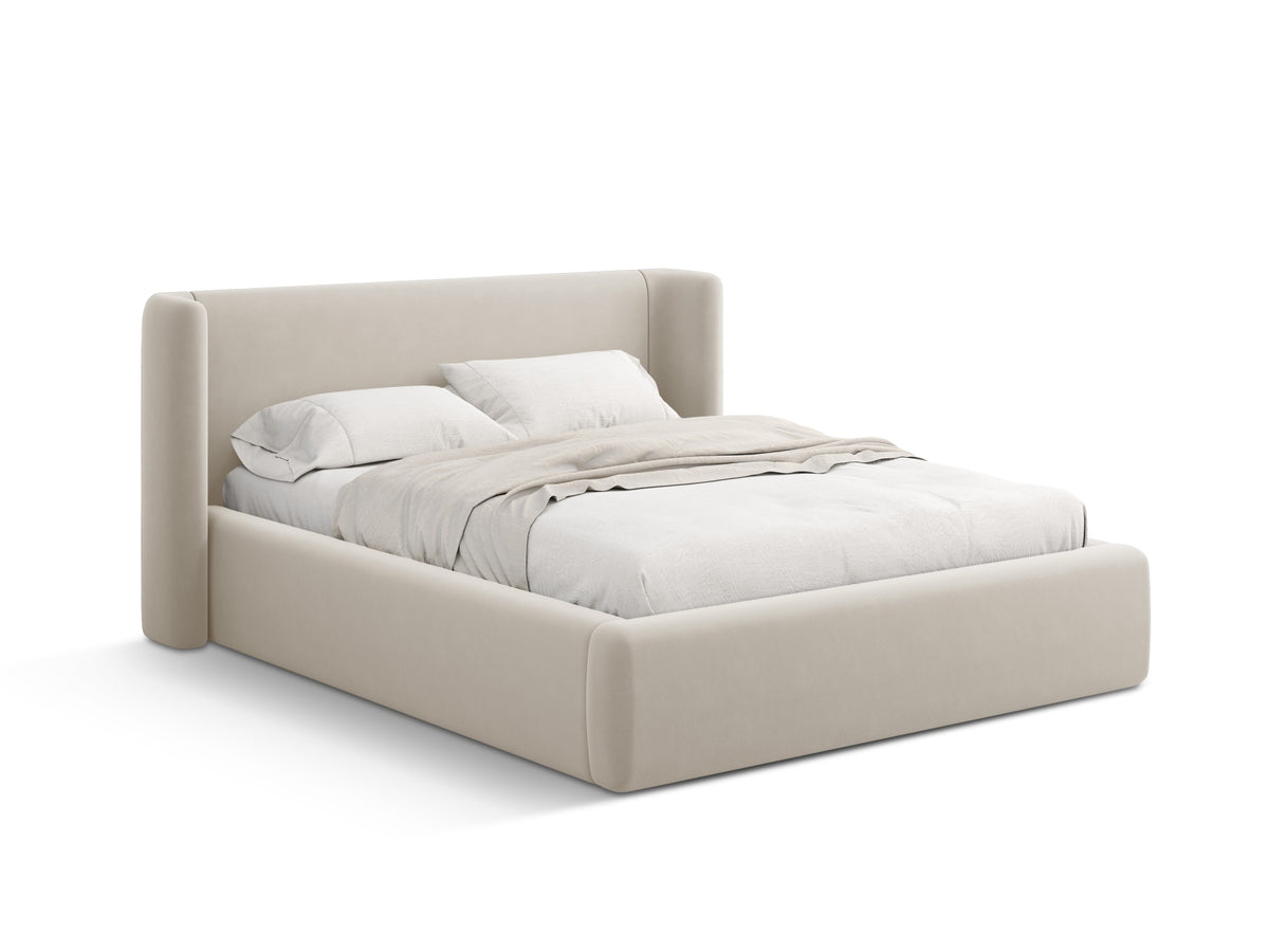 Letto Contenitore con Testata Jolene - Beige Scuro 180x200
