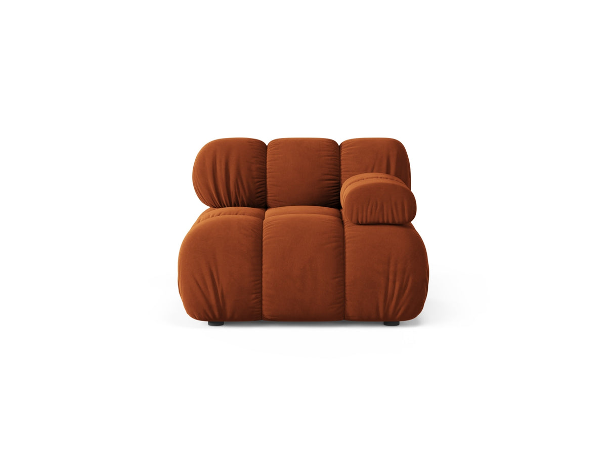 Modulo Destro in Velluto, "Bellis", 1 Posto, 94x94x70 - Terracotta